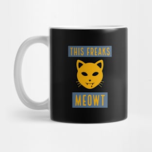 This freaks meowt - funny halloween cat pun Mug